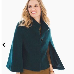 Chico's Green Inner Beauty Wool Cape sz Large